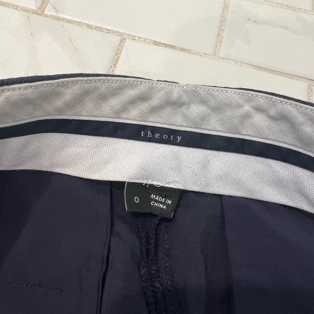 Theory City 2 linen navy shorts - Picture 4 of 6